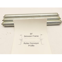 Qty 3 Hytrol Gravity Conveyor Rollers 1-3/8"OD 16"BF 1/4" Round Axle Galvanized
