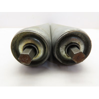 Qty 2 Hytrol Gravity Conveyor Rollers 1.9"OD 23"BF 7/16" Hex Axle Galvanized