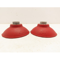 Destaco CPI-40FF-C-45 Lot Of 2 4"Flat Foot Vacuum Suction Cup Red