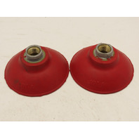 Destaco CPI-40FF-C-45 Lot Of 2 4"Flat Foot Vacuum Suction Cup Red