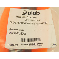 Piab OBF50X140 Oval Bellows Polyurethane Suction/Vacuum Cup 3/8"NPT Orange
