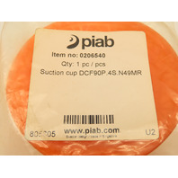Piab 0206540 DCF90P.4S.N49MR Round Polyurethane Suction/Vacuum Cup 3/8NPT Orange