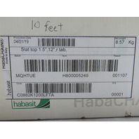 Habasit C0882K1200LFTA Conveyor Chain Slat Top 1.5"Pitch 12"Wide R Tab 10Ft