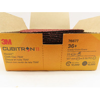 (Box of  25)3M Cubitron II 76677 Hookit 5"Cloth Disc 36+Grit Ceramic Hook & Loop