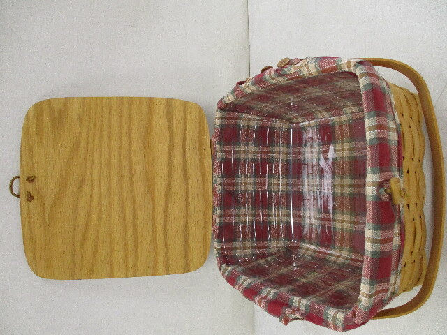 Longaberger ピクニックバスケット LONGABERGER CLASSIC BASKET SMALL PICNIC ORCHARD PARK PLAID