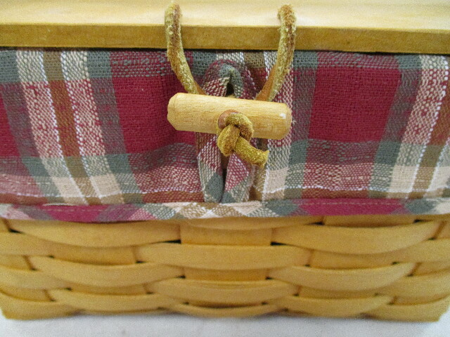 LONGABERGER CLASSIC BASKET SMALL PICNIC ORCHARD PARK PLAID LINER