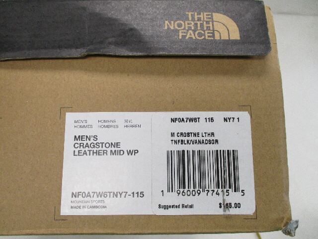 THE NORTH FACE MEN'S CRAGSTONE LEATHER MID WP SHOE BLACK