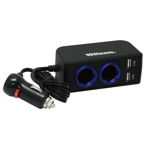 Wilson 3052224USBBL 12-Volt Dual USB Adapter with 3 Foot Cord