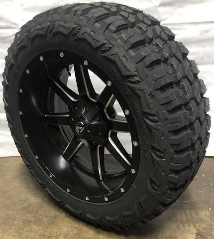22x10 Fuel D538 Maverick Black Wheels 35