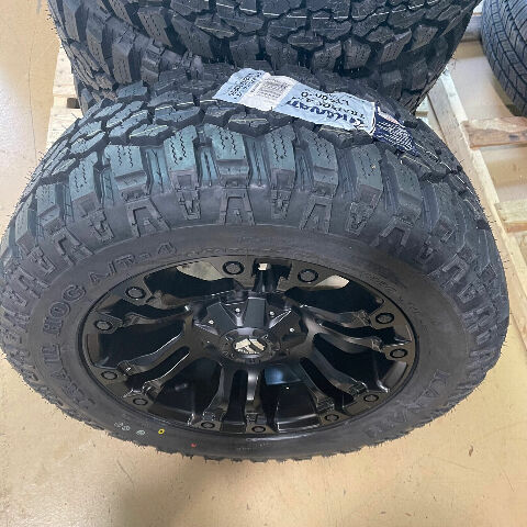 20x9 FUEL D560 Vapor Black Wheels 2856020 AT Tires 5x150 Toyota