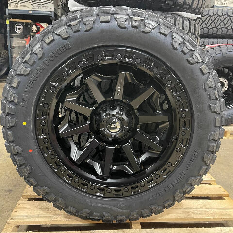 4) 20x9 Fuel Covert Black Wheels 275/55R20 AT Tires 5x150 Toyota