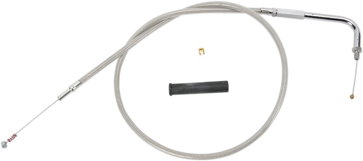 DRAG SPECIALTIES 5340544B Stainless Braided Idle Cable - 44"